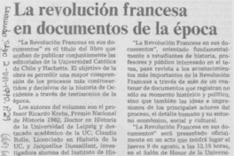 La revolución francesa en documentos de la época