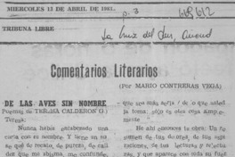 De las aves sin nombre