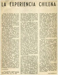 La experiencia chilena