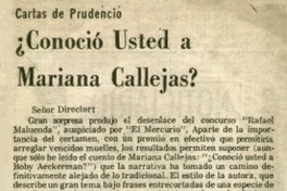 Conoció usted a Mariana Callejas?