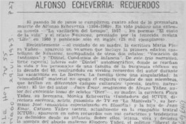 Alfonso Echeverría: recuerdos.