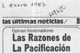 Las razones de la pacificación.