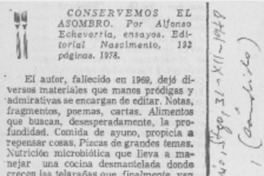 Conservemos el asombro.