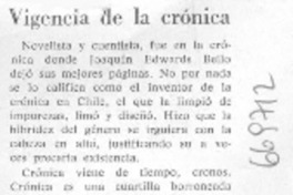 Vigencia de la crónica
