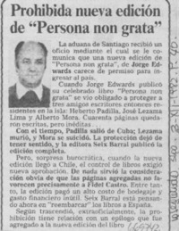 Prohibida nueva edición de "Persona non grata".