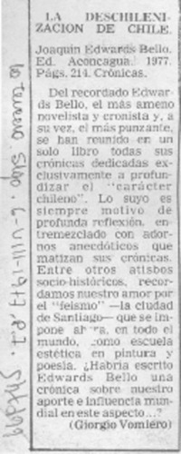 La deschilenización de Chile