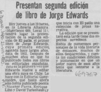 Presentan segunda edición de libro de Jorge Edwards.