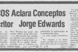 DINACOS aclara conceptos de escritor Jorge Edwards.