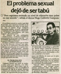 El problema sexual dejó de ser tabú.