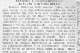 Cuentos y narraciones de Joaquín Edwards Bello