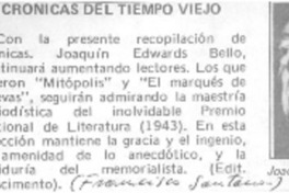 Crónicas del tiempo viejo