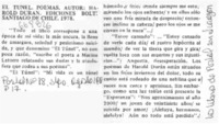 El túnel. Poemas.