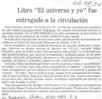 Libro "El universo y yo" fue entregado a la circulación