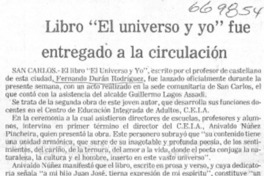 Libro "El universo y yo" fue entregado a la circulación