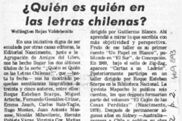 ¿Quién es quién en las letras chilenas?