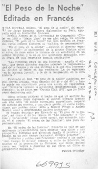 El peso de la noche" editada en Francés