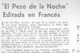El peso de la noche" editada en Francés