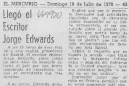 Llegó el escritor Jorge Edwards.