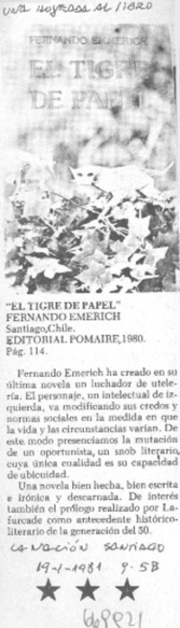 El tigre de papel".
