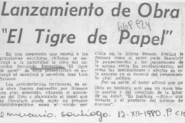 Lanzamiento de obra "El tigre de papel".