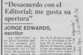 "Desacuerdo con el editorial; me gusta su apertura"