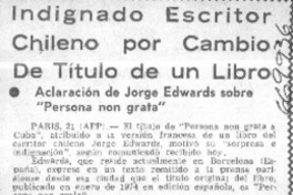 Indignado escritor chileno por cambio de título de un libro.