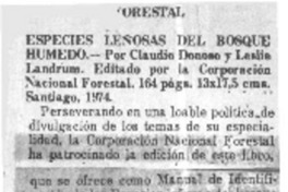 Especies leñosas del bosque húmedo.