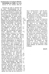 Fundamentos de la praxis Marxista-Leninista en Chile