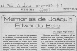 Memorias de Joaquín Edwards Bello
