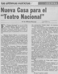 Nueva casa para el "Teatro Nacional"