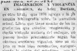 Imaginación y violencia en América.