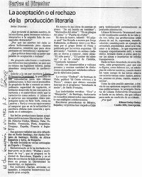 La aceptación o el rechazo de la producción literaria