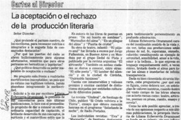 La aceptación o el rechazo de la producción literaria