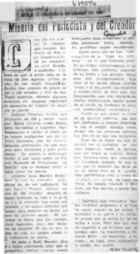 Miseria del periodista y del creador