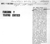 Evasión y teatro crítico.