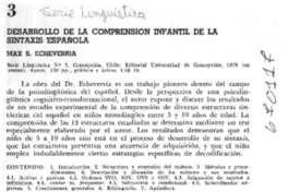 Desarrollo de la comprensión infantil de la sintaxis española.