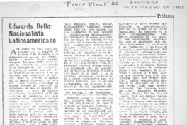 Edwards Bello: nacionalista latinoamericano