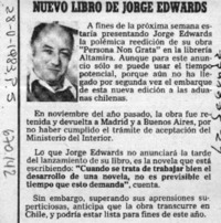 Nuevo libro de Jorge Edwards.