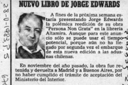 Nuevo libro de Jorge Edwards.