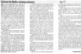 Edwards Bello redescubierto