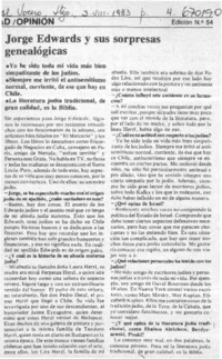 Jorge Edwards y sus sorpresas genealógicas : [entrevista]