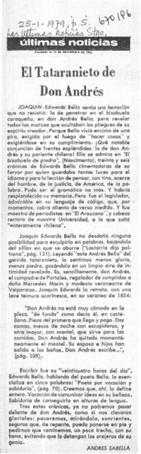 El tataranieto de don Andrés