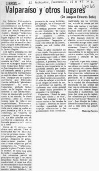 Valparaíso y otros lugares