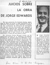 Juicios sobre la obra de Jorge Edwards.