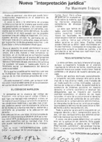 Nueva "interpretación jurídica"