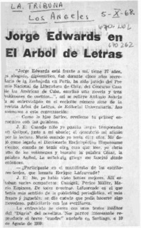 Jorge Edwards en el Árbol de Letras : entrevista