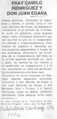 Fray Camilo Henríquez y Don Juan Egaña.