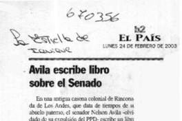 Avila escribe libro sobre el Senado.