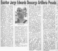 Escritor Jorge Edwards descarga artillería pesada.