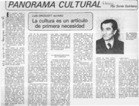 La cultura es un artículo de primera necesidad